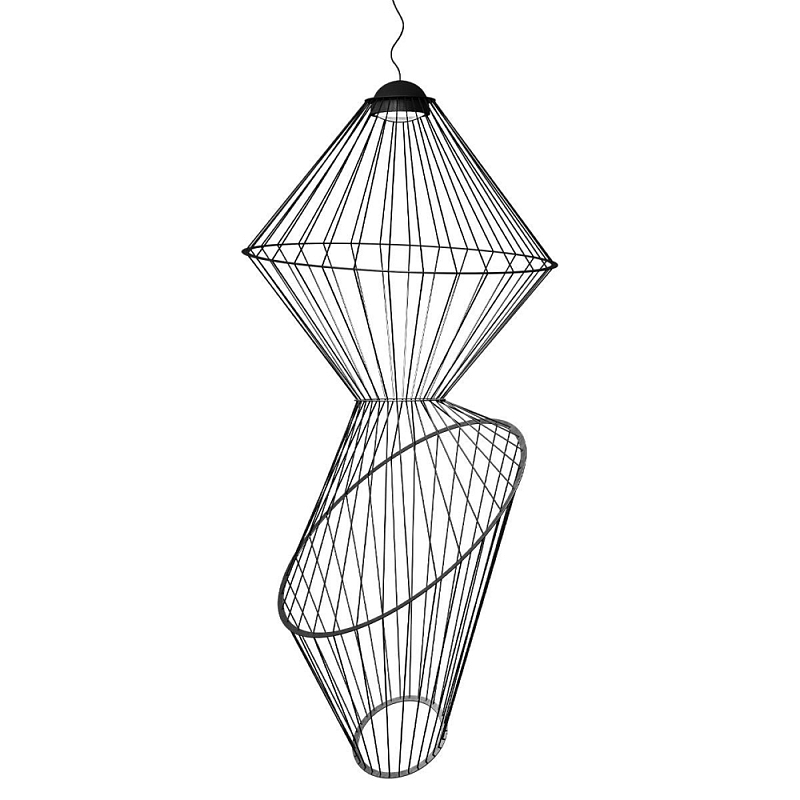 Подвесной светильник из металла Figured Beam Черный Красный в Твери | Loft Concept 