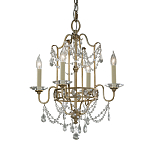 Люстра подвеная с 4-мя лампами и стеклянными подвесками в классическом стиле Feiss варинант исполнения - 1 | Loft Concept в Твери