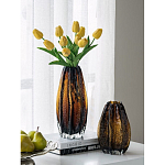 Ваза стеклянная янтарного цвета с текстурированным силуэтом Carambola варинант исполнения - 5 | Loft Concept в Твери