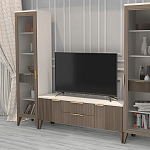 Витрина левая 1-дверная с ящиком и 5-ю белыми полками Harper Line варинант исполнения - 2 | Loft Concept в Твери