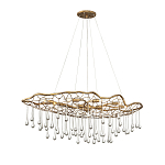 Люстра подвесная золотого цвета с металлическим сетчатым основанием и стеклянными каплевидными подвесками Hinkley варинант исполнения - 7 | Loft Concept в Твери