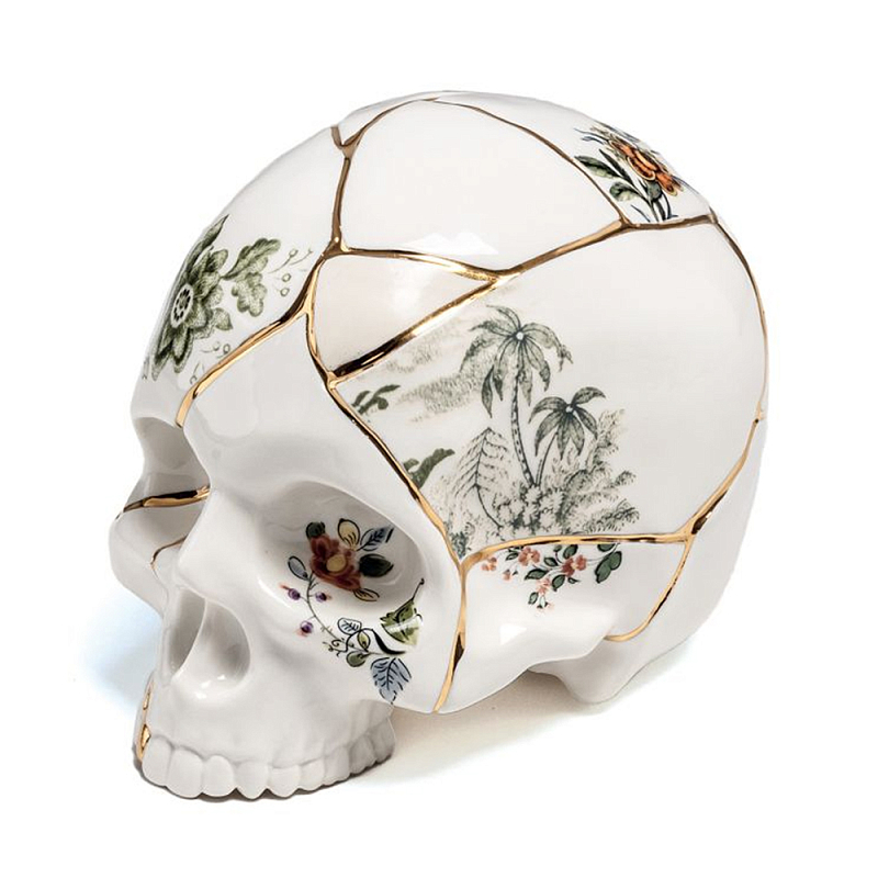 Статуэтка Seletti Skull Белый Золотой Мульти Статуэтка Seletti Skull Белый Золотой Мульти в Твери | Loft Concept
