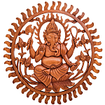 Панно из дерева круглое Ганеша Panel With Animals варинант исполнения - 1 | Loft Concept в Твери