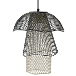 Подвесной светильник Black Grey Mesh Tube Lampshade Hanging Lamp варинант исполнения - 1 | Loft Concept в Твери