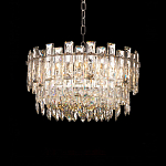 Круглая люстра с хрустальными подвесками на серебряном каркасе Gorgeous Crystal Light варинант исполнения - 8 | Loft Concept в Твери