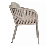 Стул серо-бежевый с декоративным плетением на спинке и подлокотниках Chair Weave варинант исполнения - 2 | Loft Concept в Твери