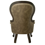 Кресло кожаное с мягкими подлокотниками на 4-х деревянных ножках Evelyn Classical Armchair варинант исполнения - 2 | Loft Concept в Твери