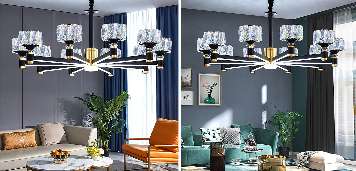 Дизайнерская Люстра 10 хрустальных плафонов Crystal Shades Chandelier Дизайнерская Люстра 10 хрустальных плафонов Crystal Shades Chandelier - Loft-Concept в Твери