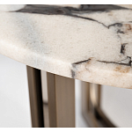 Столик журнальный с круглой мраморной столешницей Unique Stone Design варинант исполнения - 3 | Loft Concept в Твери