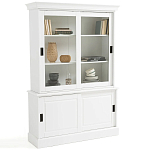 Витрина с раздвижными дверцами Wells Glass Showcase White варинант исполнения - 1 | Loft Concept в Твери