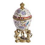 Шкатулка в форме яйца на величественных львах из фарфора с бронзовыми элементами Eden Garden варинант исполнения - 4 | Loft Concept в Твери