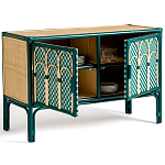 Комод для посуды из ротанга Felice Rattan Green варинант исполнения - 3 | Loft Concept в Твери