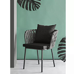 Стул мягкий с декором в виде плетеных лент на спинке и подлокотниках Semicircular Chair Decorated with Ribbons варинант исполнения - 1 | Loft Concept в Твери