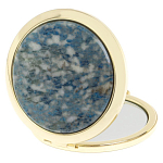Зеркало карманное складное круглое из натурального камня Лазурит в подарочной упаковке Gold Stone Mirrors варинант исполнения - 2 | Loft Concept в Твери