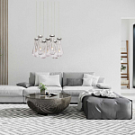 Люстра с 7-ю прозрачными плафонами из стекла в форме капли на круглом потолочном основании цвета хром Lucid Rain  варинант исполнения - 11 | Loft Concept в Твери