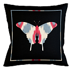 Подушка декоративная бабочка с узором красного и серого цвета Ikat Pattern варинант исполнения - 1 | Loft Concept в Твери
