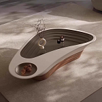 Журнальный столик фигурный со стеклянной столешницей Table Drop варинант исполнения - 1 | Loft Concept в Твери