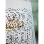 Настольная лампа с принтом на белом тканевом абажуре Roof Garden Lamp варинант исполнения - 4 | Loft Concept в Твери