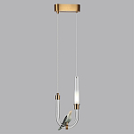 Подвесной светильник с декоративной фигуркой птицы на прозрачной изогнутой трубке Ganthea варинант исполнения - 4 | Loft Concept в Твери