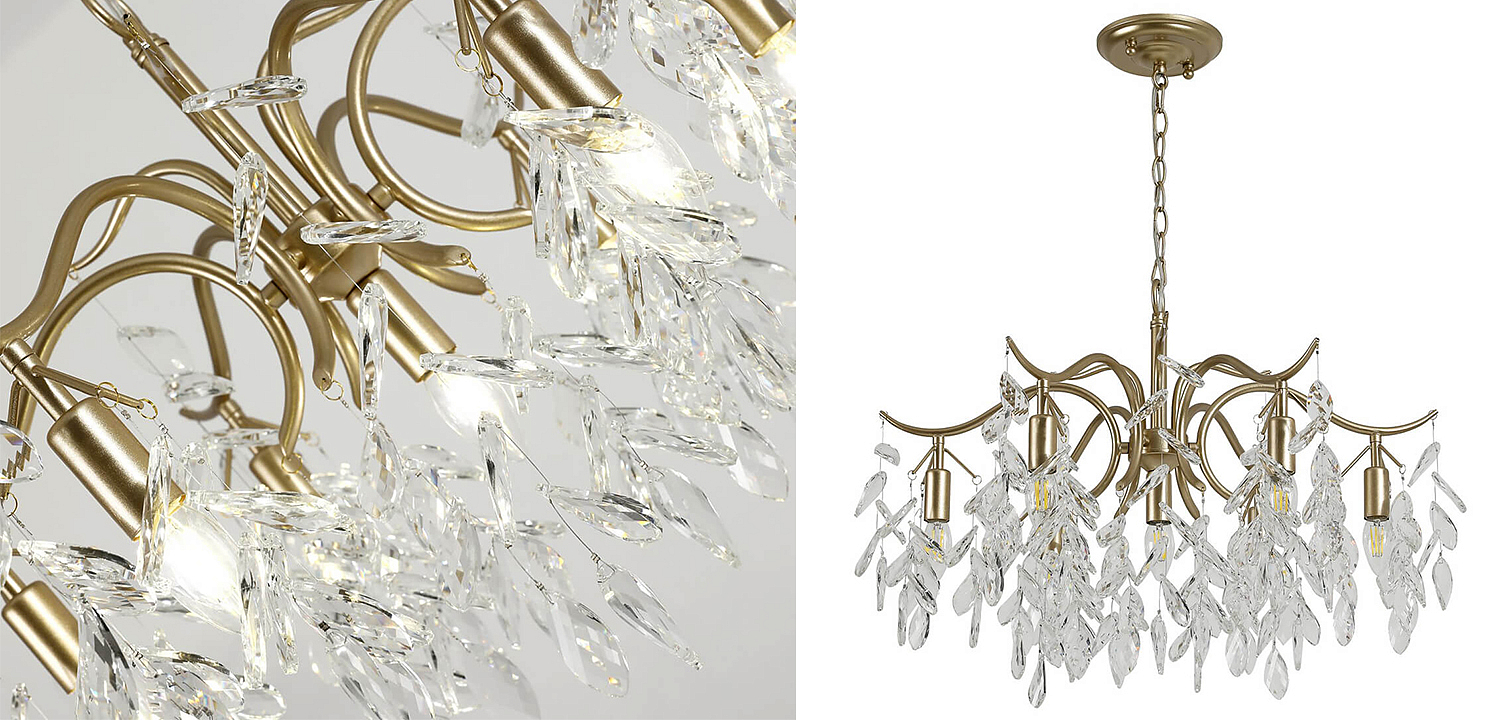 Люстра Hanging Crystal Leaves Chandelier 71 Люстра Hanging Crystal Leaves Chandelier 71 - Loft-Concept в Твери