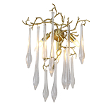 Бра с декором в виде ветвей и стеклянных подвесок в форме капель Droplet Chandelier варинант исполнения - 2 | Loft Concept в Твери