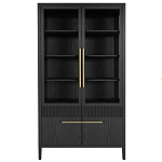 Витрина Primo со стеклянными фасадами и буфетом шпон Черный дуб варинант исполнения - 1 | Loft Concept в Твери