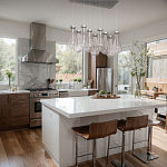 Люстра с 9-ю прозрачными плафонами из стекла в форме капли на прямоугольном потолочном основании цвета хром Lucid Rain  варинант исполнения - 11 | Loft Concept в Твери