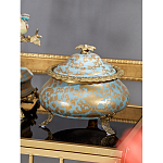 Шкатулка голубого цвета с золотым растительным узором Eden Garden варинант исполнения - 3 | Loft Concept в Твери