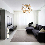 Потолочный светильник светодиодный с золотистым каркасом Ring of Fire варинант исполнения - 1 | Loft Concept в Твери