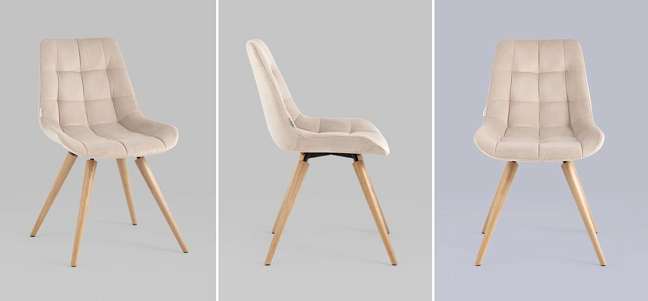 Стул NANCY Chair Светло-Бежевый Велюр Стул NANCY Chair Светло-Бежевый Велюр - Loft-Concept в Твери