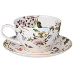 Чайный сервиз из фарфора белый с рисунком цветов на 6 персон 14 предметов Garden Whisper Porcelain Set  варинант исполнения - 1 | Loft Concept в Твери