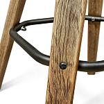 Барный стул со спинкой и мягкой обивкой с ромбами на 4-х деревянных ножках Бежевый Велюр Ava Charm варинант исполнения - 7 | Loft Concept в Твери