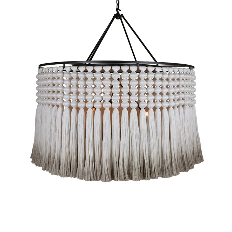 Люстра серая плетеная с кисточками Boho Tassel Chandelier Серый Темная бронза в Твери | Loft Concept 