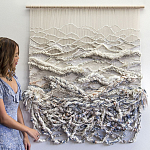 Дизайнерское современное текстильное панно Жемчуг варинант исполнения - 1 | Loft Concept в Твери