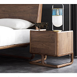 Прикроватный деревянный столик с 2-мя ящиками Moon Walnut Furniture варинант исполнения - 2 | Loft Concept в Твери