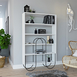 Стеллаж прямой белый с 5-ю открытыми полками NORFOLK BOOKCASE WHITE варинант исполнения - 1 | Loft Concept в Твери