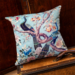 Подушка декоративная с изображением птиц в саду Chinoiserie Garden Two Peacocks Cushion варинант исполнения - 2 | Loft Concept в Твери