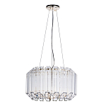 Люстра подвесная круглая с прозрачными хрустальными трубками и золотистым каркасом Диаметр 44 см Hexagon Tube Light варинант исполнения - 1 | Loft Concept в Твери