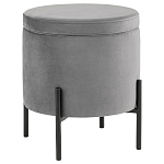 Серый пуф на черных ножках SANJAY варинант исполнения - 1 | Loft Concept в Твери