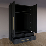 Шкаф платяной Primo с выдвижными ящиками шпон Светлый дуб варинант исполнения - 4 | Loft Concept в Твери