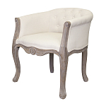 Кресло низкое в стиле прованс Бежевый Лен Louis French Armchair  варинант исполнения - 3 | Loft Concept в Твери