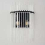 Бра со стеклянными прозрачными трубками и черным металлическим каркасом Nembus варинант исполнения - 1 | Loft Concept в Твери