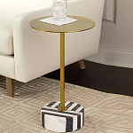 Дизайнерский журнальный стол с круглой столешницей на чёрно-белом основании Muruv варинант исполнения - 2 | Loft Concept в Твери