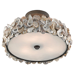 Потолочный светильник круглый с абажуром из устричных раковин Sea Ravens варинант исполнения - 3 | Loft Concept в Твери