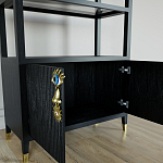 Стеллаж со стеклянными полками Elsa Dreams Black варинант исполнения - 2 | Loft Concept в Твери