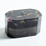 Шкатулка из эпоксидной смолы с цветами черная Epoxy Resin Pink Flowers Box Black варинант исполнения - 3 | Loft Concept в Твери
