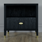 Прикроватная тумбочка с полкой Elsa Dreams Black варинант исполнения - 5 | Loft Concept в Твери