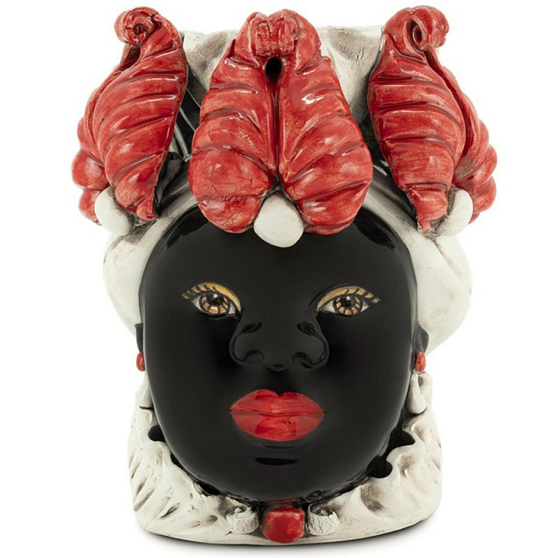 Ваза Vase Moro Lady Small New Черный Красный Бежевый Ваза Vase Moro Lady Small New Черный Красный Бежевый в Твери | Loft Concept