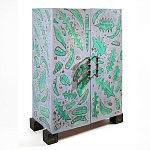 Премиальный Шкаф Defoliation двухстворчатый роспись зеленые листья  варинант исполнения - 1 | Loft Concept в Твери