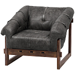 Кресло Duncan винтажная черная кожа варинант исполнения - 2 | Loft Concept в Твери